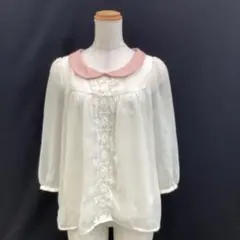 T003Nレディースブラウス白透け感F春夏秋レースearth 9/10