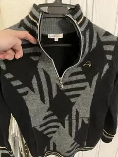 マンダリナダック　ニットブルゾン(黒)ゴルフウェア