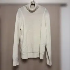 【Beams】タートルネックニット 白 M