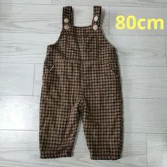 つなぎロンパース　オーバーオール　サロペット　チェック柄