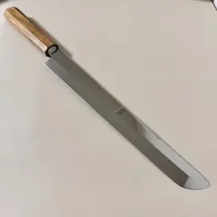 先丸柳刃　本焼　八角柄　反り 尺三 鬼反り 先丸 柳刃 包丁 和包丁 V金10号 本焼 黒檀銀巻 八角柄