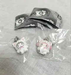 サンリオ　ふわふわスノー　めじるしアクセサリー　ガチャ　マイメロ　クロミ