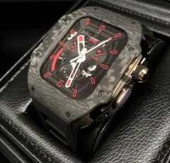 カーボン1★アップルウォッチ　ラバーベルト カバー　Apple Watchバンド