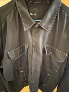 BEAMS ブラック ポケット付きシャツ M
