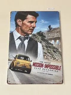 レトロデザイン MISSION:IMPOSSIBLE ブリキ看板