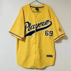 Playerz69 ベースボールシャツ Lサイズ ゲームシャツ 黄色のサムネイル