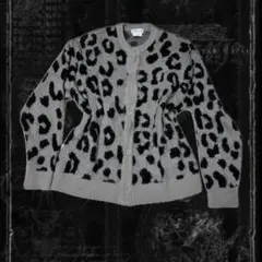 ヒョウ柄 グレー カーディガン 長袖