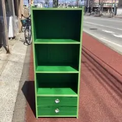 木製ラック 3段 緑 スリットデザイン靴収納 - メルカリ