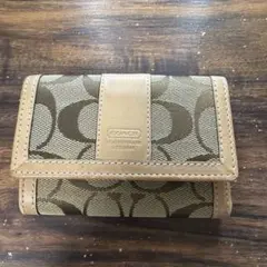 COACH モノグラム 三つ折り財布 ベージュ