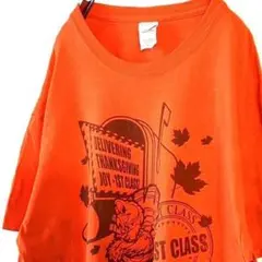ギルダン バード DELIVERING Tシャツ L オレンジ 古着