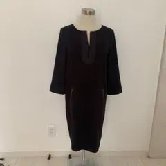 オンワード樫山　23区 Vネック 七分袖ワンピース40サイズ