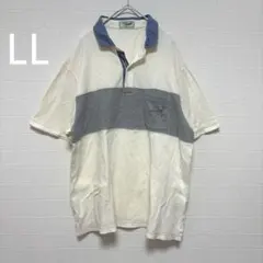 クロコダイル ポロシャツ【LL】ロゴ シンプル 胸ポケット