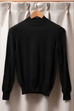 【未使用品】グランサッソ☆コットンニット♡Lサイズ☆モックネック☆ブラック Gran Sasso グランサッソ モックネック ニット/LUPPETTO M/L