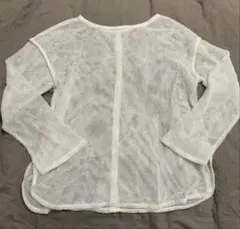 新品　GU 2way ホワイトメッシュ長袖トップス