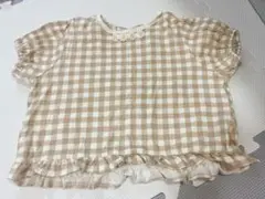 ギンガムチェック夏物半袖トップス　女の子　120