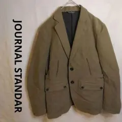 JOURNAL STANDARDオリーブ色コットンブレザー レザー襟付き