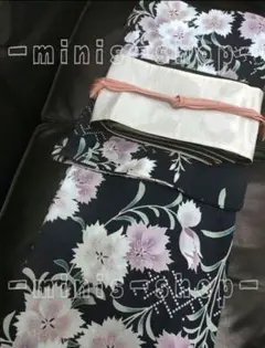 百貨店　浴衣　新素材　吸湿速乾ポリエステル　撫子　花葉柄　夏用単衣着物
