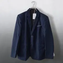 新品✨テーラードジャケット ネイビー(2XL)メンズ 大きいサイズ ブレザー