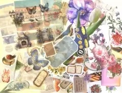 特価90枚！数量限定　シール　ステッカー　コラージュ　まとめ売り