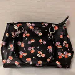 COACH 花柄 ショルダーバッグ ブラック