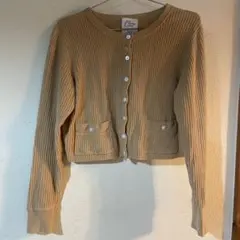 SALON adam et rope ショート丈リブカーディガンのサムネイル