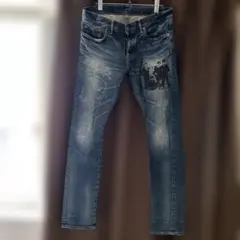 ヒステリックグラマー ダメージ加工 スタッズストレッチデニムパンツ