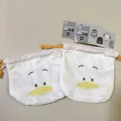 はぴだんぶい ふわふわフェイス巾着 あひるのペックル 2個セット