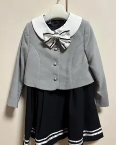 卒園・入学式などに　ボレロとライン入りワンピースのセットアップ　115cm