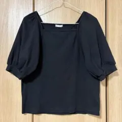 COLZA スクエアネック パフスリーブ カットソー ブラック L Honeysのサムネイル