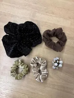 シュシュ　ヘアアクセサリー 5個セット