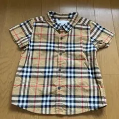 バーバリーチルドレン　半袖チェック　シャツ　ベージュ　美品