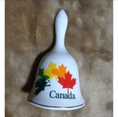 【セール中❗️】カナダ メープルリーフ 陶器製ハンド ベル 置物 インテリア