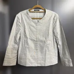 小*合様 Aquascutum ノーカラージャケット ライトグレーのサムネイル
