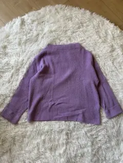 INED イネド リブ編み パープル 紫 ニットセーター 長袖 11