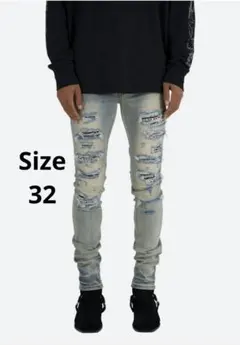 mnml X165 PAISLEY SKINNY DENIM BLUEのサムネイル