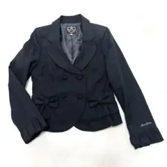 【美品】メゾピアノリボン付き裾フリルジャケット　フォーマル　160