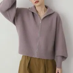 ZIPハイネックカーディガン