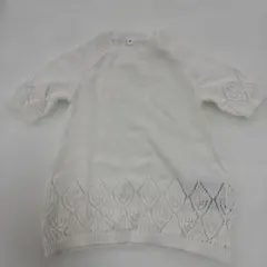 ホワイトレース編みワンピース 80