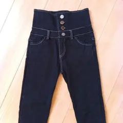 コルセット風ハイウエストスキニー 細身、スレンダー、痩せ型、華奢向け