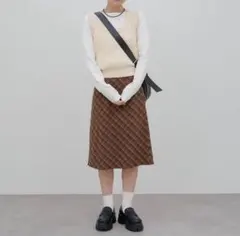 【umm.】チェックミディスカート／Discoat