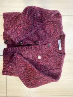赤紫色 ボタン付きカーディガン ベビー用