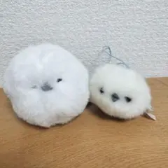 シマエナガ　ぬいぐるみ　マスコット　2点セット　ブルブルシマエナガ