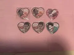 ハート型キャラクターアクリルバッジ 6個セット