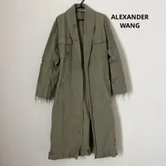 ALEXANDER WANG カーキ　デニム　コート　ジャケット　ダメージ加工のサムネイル