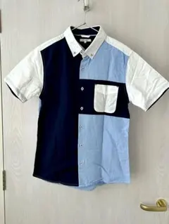 キッズ　M 半袖シャツ　ボタンダウンシャツ