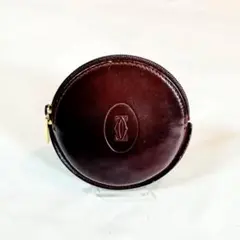 Cartier カルティエ マストライン 丸型 コインケース レザー ボルドー