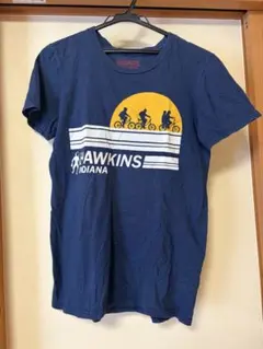 STRANGER THINGS プリント Tシャツ ネイビー