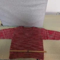 赤系グラデーション ニットセーター Mサイズ相当