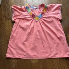TITICACA 刺繍 半袖カットソー ピンク近々削除のサムネイル