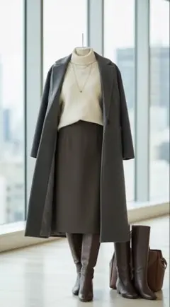 【新品・タグ付】BEAUTY＆YOUTH ブラウン タイトスカート　スリット